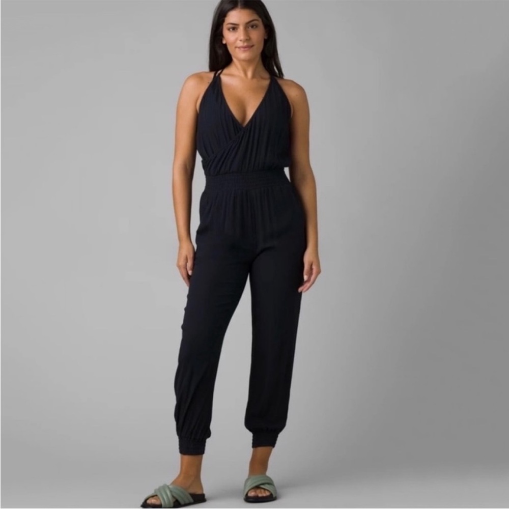NWT Prana Fernie Gauzy Halter Jumpsuit in Black